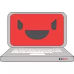 Symbolem laptopa z uśmiechem na ekranie