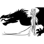 Răul Regina şi Dragon silueta
