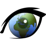 Globe terrestre dans le œil vector images clipart