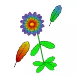 Vektor-Illustration der Blume aus Federn gefertigt