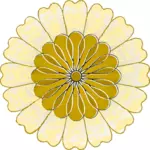 رسم متجه من زهرة صفراء وذهبية مستديرة