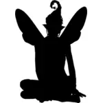 Fairy sitting silhouette