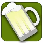 Vector clip art of tilted beer mug icon
