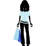 Alışveriş torbaları kadınla