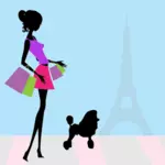 Nainen ostoksilla Pariisissa