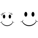 Female and male smileys
