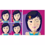 Pět avatarů dívka