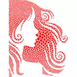 Menina com imagem de cabelo vermelho