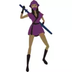 Kvinnlig Ninja krigare