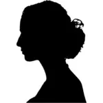 Female profile silhouette vector drawing