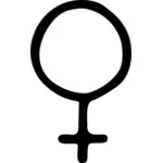Vector image of female symbol in black and white