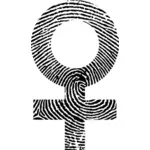 Female symbol fingerprint