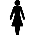 Symbool van de vrouwelijke silhouet