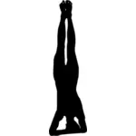 Flicka i yoga pose siluett