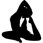 Silhouette de posture de yoga