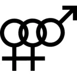 Simbol de bisexualitate de sex feminin