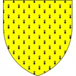 Keltainen heraldinen kilven vektorikuva