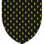 Schild mit gelben Muster schwarz