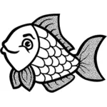 Ryby s body linie umění vektorový obrázek