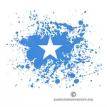 Somalian flag in ink spatter shape