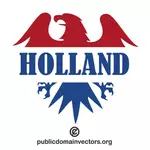 Eagle silhuett i nederländska färger