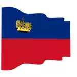 Wavy flag of Liechtenstein