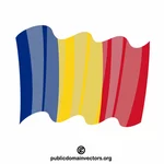 ルーマニアの国旗をなびかせる