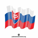 Flagga slovakien vektor ClipArt