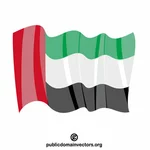 Spojené arabské emiráty mávající vlajkou