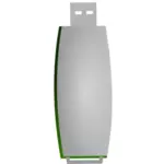 Verde e bianco USB stick vector illustrtaion