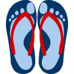 Flip-flops com pés imprimir imagem vetorial