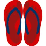 Slippers met voeten Impressum vector illustraties