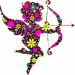 Imagen de vector floral Cupido