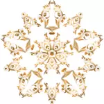 Golden floral star vector image