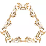 Octagonal floral frame in shades of gold drawing