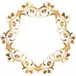 Frame florido redondo no estilo dourado