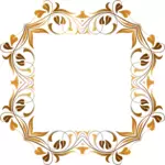 Octagonal floral border in shades of gold clip art