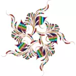 Klipart květ tvaru s barevnými linkami