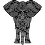 Elefante com padrão floral