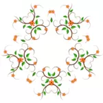 Fem prong farge floral tre design vektorgrafikk
