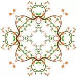 Prediseñadas de vector de diseño del árbol floral en forma de cuadrado
