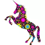 Floral unicorn silhouette