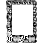 Floral frame in black and white