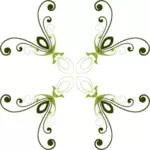 Graphiques vectoriels forme fleur verte