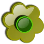 Gloss green flower vector clip art