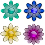 Flores com oito pétalas vector imagem