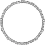 Round floral frame vector image