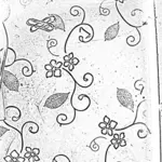Illustration av handen ritade blommor