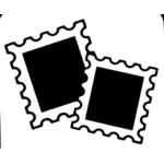 Vektor Klipart ikony poštovní známky