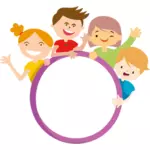 Fire barn og sirkel
